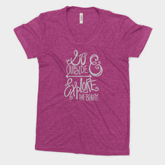 Go Outside Explore The Beauty National Park Adventure Bella Canvas Women's Triblend Tshirt - The National Park Store