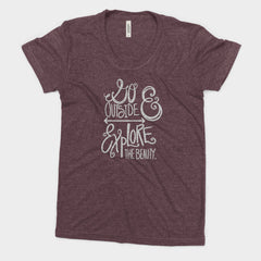 Go Outside Explore The Beauty National Park Adventure Bella Canvas Women's Triblend Tshirt - The National Park Store