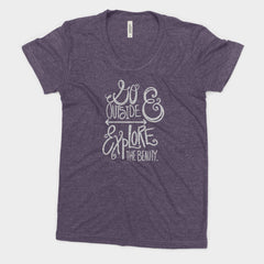 Go Outside Explore The Beauty National Park Adventure Bella Canvas Women's Triblend Tshirt - The National Park Store