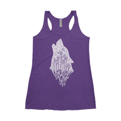 National Park Wolf Adventure Next Level Ladies Tri-Blend Tank - The National Park Store