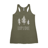 Explore Trees National Park Adventure Next Level Ladies Tri-Blend Tank - The National Park Store