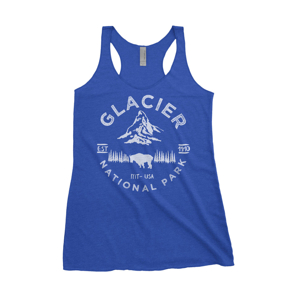 Glacier National Park Adventure Next Level Ladies Tri-Blend Tank - The National Park Store