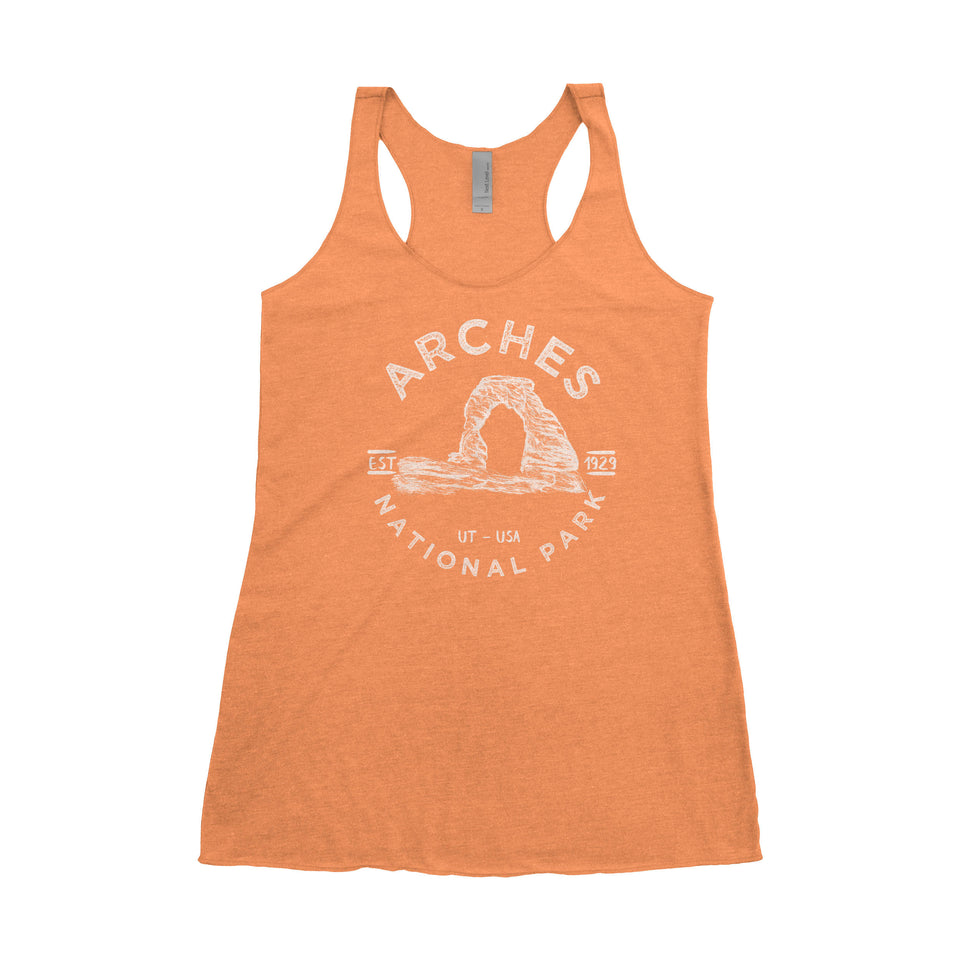 Arches National Park Adventure Next Level Ladies Tri-Blend Tank - The National Park Store