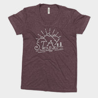 Stay Wild National Park Adventure Bella Canvas Women's Triblend Tshirt - The National Park Store