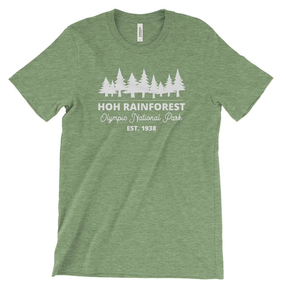 Hoh Rainforest Olympic National Park Adventure Unisex Bella Canvas Tshirt - The National Park Store