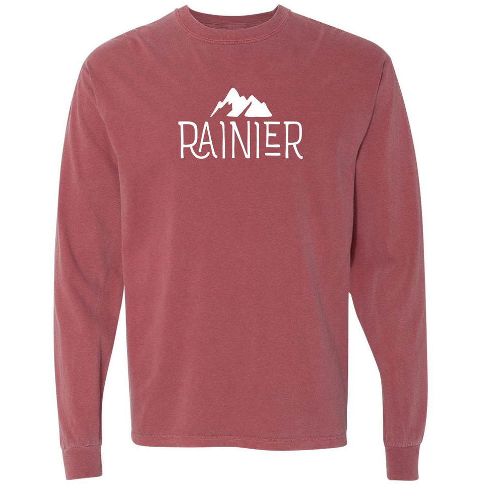 Mount Rainier National Park Garment-Dyed Long Sleeve T-Shirt